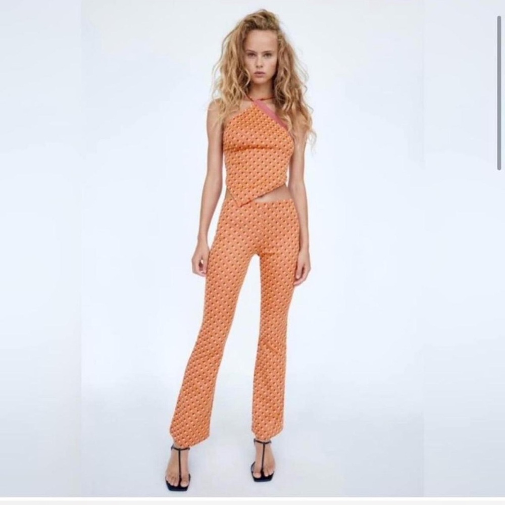 Zara Orange Patterned Women's Set - image 2